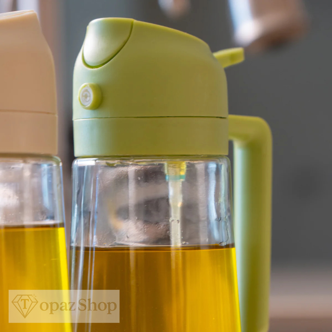 2-in-1 Oil Glass Dispenser Spray/Pour All-In-One