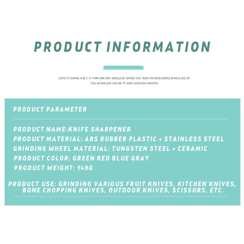 NEW Mini Professional 3 Stages Non Slip Rubber Handle Knife Sharpener Manual 2-in-1 Kitchen Knife Sharpener