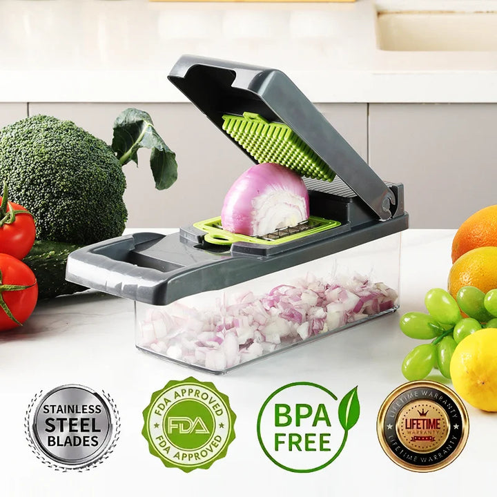 New Arrival Multifunctional 15 in 1 Handheld Vegetable Chopper Onion Cutter Potato Peeler Kitchen Fruits Slicer Vegetable Cutter
