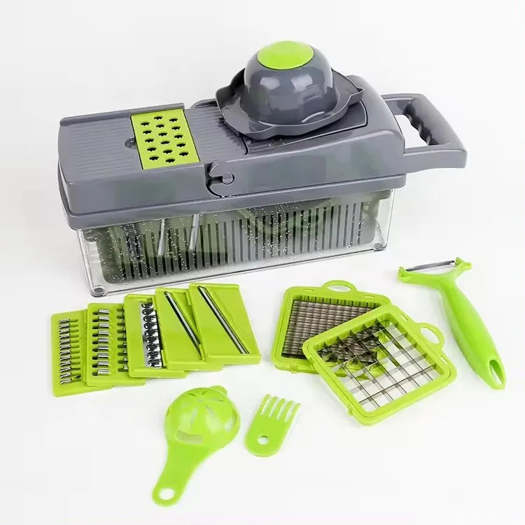 New Arrival Multifunctional 15 in 1 Handheld Vegetable Chopper Onion Cutter Potato Peeler Kitchen Fruits Slicer Vegetable Cutter