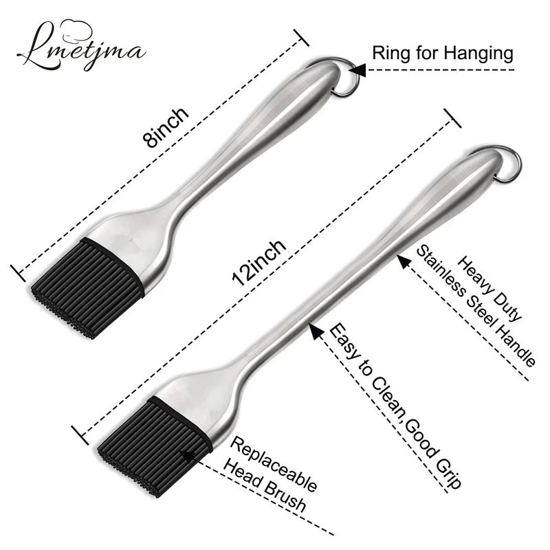 Stainless Steel Silicone Baster Brush BBQ/Oil - FREE SHIPPING