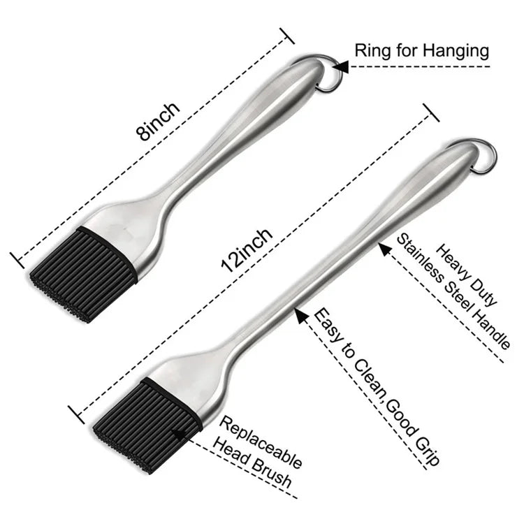 Stainless Steel Silicone Baster Brush BBQ/Oil - FREE SHIPPING